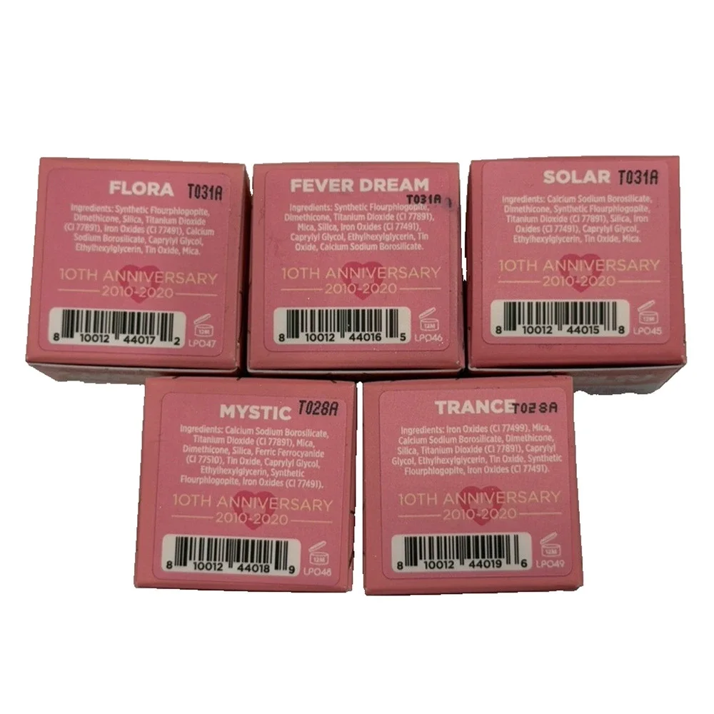 5PC Sugarpill Cosmetics Loose Eyeshadow Flora Fever Dream Solar Mystic Trance